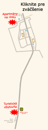mapa ubytovania v Krupine